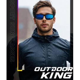 OUTDOORKING Sports Mens-Sunglasses Polarized Sunglasses-Men: Sunglasses for Men UV Protection for Running Cycling Fishing
