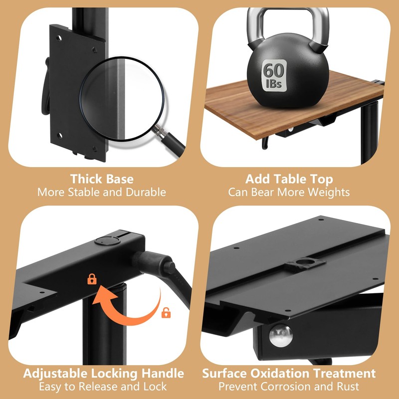 Aluminum Alloy Removable Table Leg RV, 360 Degree Rotation Laptop