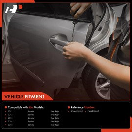 A-Premium Rear Passenger Side Exterior Door Handle Compatible with Kia Sorento 2011 2012 2013 2014 2015, Chrome, Replace# 83662-2P010, 836622P010