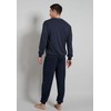 Götzburg Men's Cuffed Pyjamas, Long, Blue-dark plain, 64