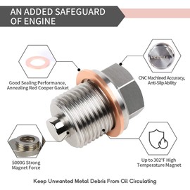 DEEFILL M18*1.5 Stainless Steel Magnetic Oil Drain Plug