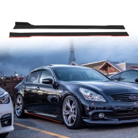 MQ Universal For Infiniti G37 G35 Coupe Sedan Side Skirt Lip Winglet Black+Red