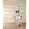 Feandrea Cat Tree, 77.5-Inch Tall Modern Cat Tower for Large