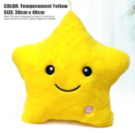 Kyduu LED Cushion, Cuddly Cushion, LED Star Pillows, Light up pillow,Light up cushion,Star toy,Sensory toys for autism,Glo pals,Glow pals,Glowing Luminous Light Up Soft Flashing Light Cushions(Yellow)