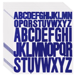 PPhtony Alphabet Stickers 1Inch and 2Inch Self Adhesive Vinyl Letter Stickers for Water Bottles Scrapbook Craft Labeling Mail Box Graduation Cap Birthday Party Decoration, 10 Sheets (Dark Blue)