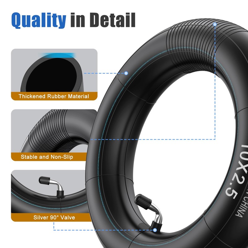 Amitor 2 Pack 10x2.5 Inner Tubes with 2 Tyre Levers,