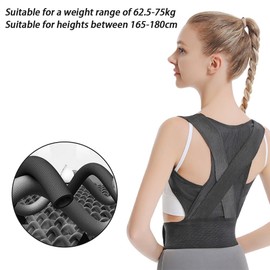 Posture Corrector for Women and Men, Adjustable Shoulder Posture Brace, Breathable Back Straightener Posture Corrector, Improve and Neck, Back, Shoulder Pain Relieve (Black,L)