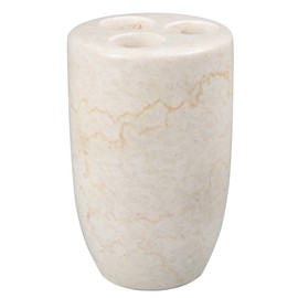 Luxury Solid Marble Toothbrush Holder – Handcrafted Champagne Beige, Heavy-Duty & Elegant, Holds 4 Standard Brushes, Perfect for Any Bathroom Décor