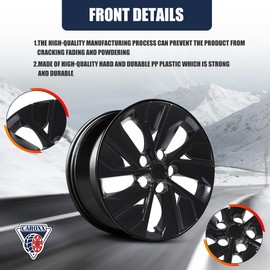 CAROXX Hub Caps 16 Inch Set of 4 Fits Altima 2019 2010 2011 2012 2013 2014 2015-2025, 16" Snap On Wheel Covers Replacement, PP Material, Black Lacquer