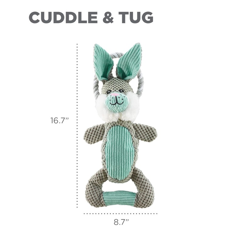 Outward Hound Scrunch Bunch Bunny Interactive Plush Squeaky Dog Tug