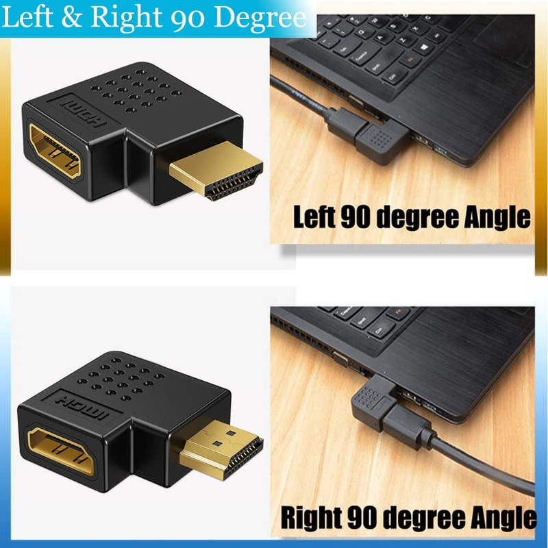 Warmstor 6 Pack HDMI 2.0 Male to Female Angled Adapter