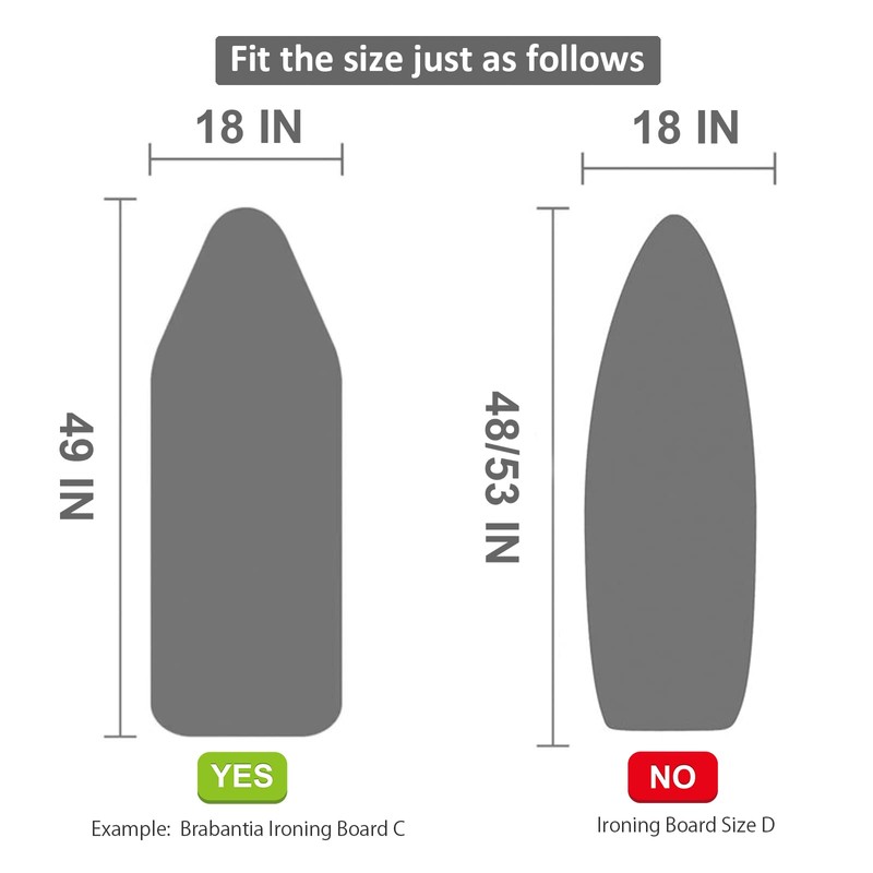 BNDX Extra-Wide Ironing Board Cover - Standard Size 18x49,Extra Thick