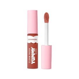 COVERGIRL Clean Fresh Yummy Gloss W&F, Sunset Skies, Hydrating, Non-Sticky, Hyaluronic Acid, Glassy Shine, 0.33oz