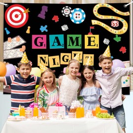 MEHOFOND 7x5ft Game Night Backdrop Board Game Party Decorations for Adults Chess Card Game On Family Game Night Party Supplies Banner Photo Booth Props