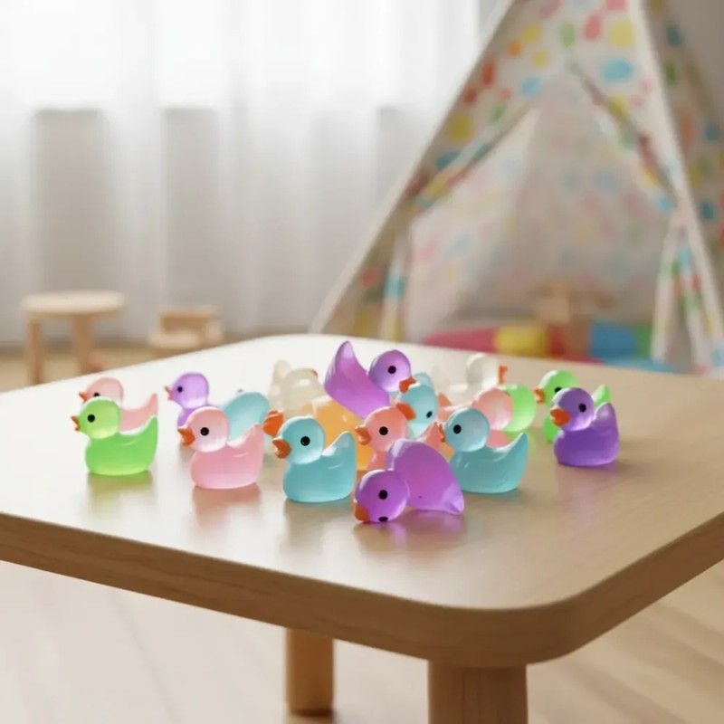 120 Mini Patos De Resina Luminosos Que Brillan En La