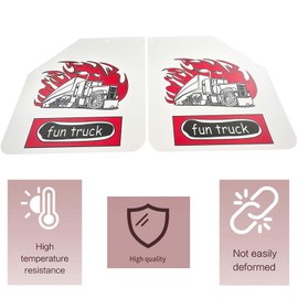 BST BSSP Pair White Mud Flaps Angled Heavy Duty Polymer Splash Guard Mudflaps 24"x 24" for Semi Truck Trailer, w/Truck Pattern, Universal Fit