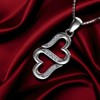 DEPHINI - Two Heart Necklace - 925 Sterling Silver -