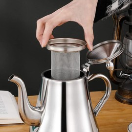 Kichvoe teapot Tea Strainer Metal Coffee Filter Loose Tea Strainer mesh Tea Infuser strainers Loose Tea Steeper Tea Strainer and lid Tea Filter Cup Strainer Liquid Stainless Steel Spices