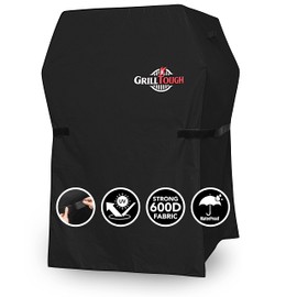 GrillTough Heavy Duty BBQ Grill Cover for Outdoor Grill, 30 Inch – Waterproof, Weather Resistant, UV & Fade Resistant with Adjustable Straps – Gas Grill Cover for Weber, Genesis, Charbroil, etc. Black