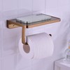 TRUSTMI Toilet Paper Holder with Phone Shelf, Bronze Bathroom Accessories