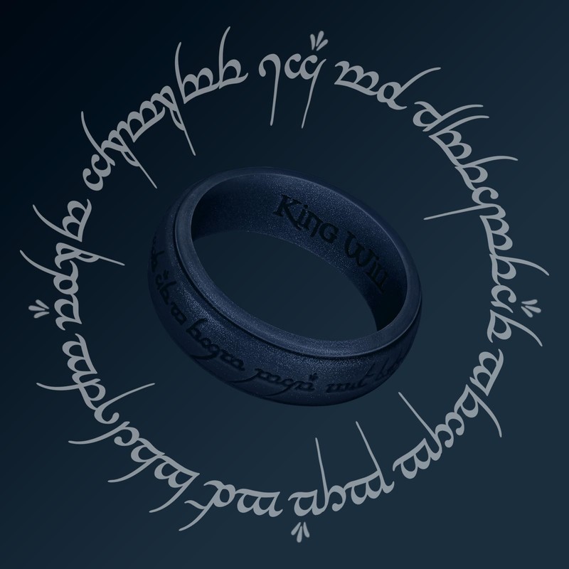 King Will Silicone Wedding Band for Men-8mm Dark Blue Silicone