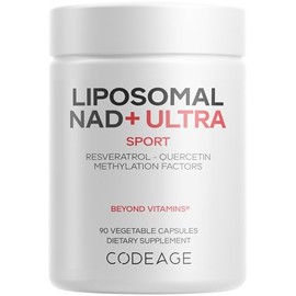 Codeage NAD+ liposomal con resveratrol y vitamina B - NAD Plus Ultra para energía y apoyo al envejecimiento saludable - Suplemento de vitamina NAD con