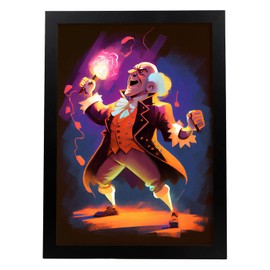 Nacnic George Washington Poster in Full Colour Portrait Style. Cartoon Illustrations of Famous People in History. Interior Design and Decoration. Size A3.