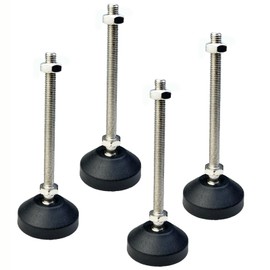 M MIMHOOY 4Pcs Leveling Feet Non-slip Rubber Base Adjustable Furniture Feet for Table Chair Workbench Shelving Rack (M8 Thread, 100mm Thread length)
