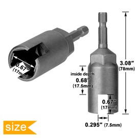 PAGOW Upgraded Large Slotted Hurricane Wingnut Driver - Wing Nut Drill Bit Socket Tool, 1/4" Hex Shank for Panel Wing Nuts, Screws Eye C Hook & Q-Hanger, Steel (1 Pack Large Wingnut Driver)