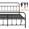 Topeakmart Queen Size Victorian Style Metal Bed Frame with Headboard/Mattress