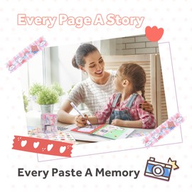 8x10'' Black Paper Ring Binder Scrapbook Kit, DIY Journal Kit, Make Your Own Scrapbook & Diary Supplies Toy Set for Tween Teenage Kids, Creative Art Craft Kit, Birthday Gifts for 8-14 (Midnight)