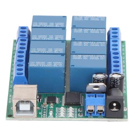 8 Channel 12V Relay Module, Relay Switch 6 Instructions UART Serial Port Switch PLC Motor Low Voltage Switch Multi Function USB Controller