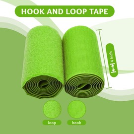 4 inch Neon Green Hook and Loop Tape 1 Yd Sew On Non-Adhesive Green Wide Strips Nylon Fastener Interlocking Fabric Tape Excellent Strong Grip Roll for Shoes Uniform Clothes Sewing Bags DIY Crafts