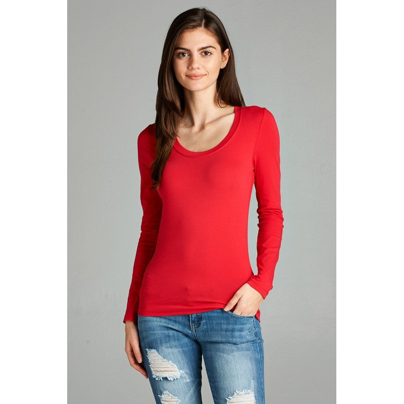 Emmalise Women's Junior and Plus Size Basic Scoop Neck Tshirt