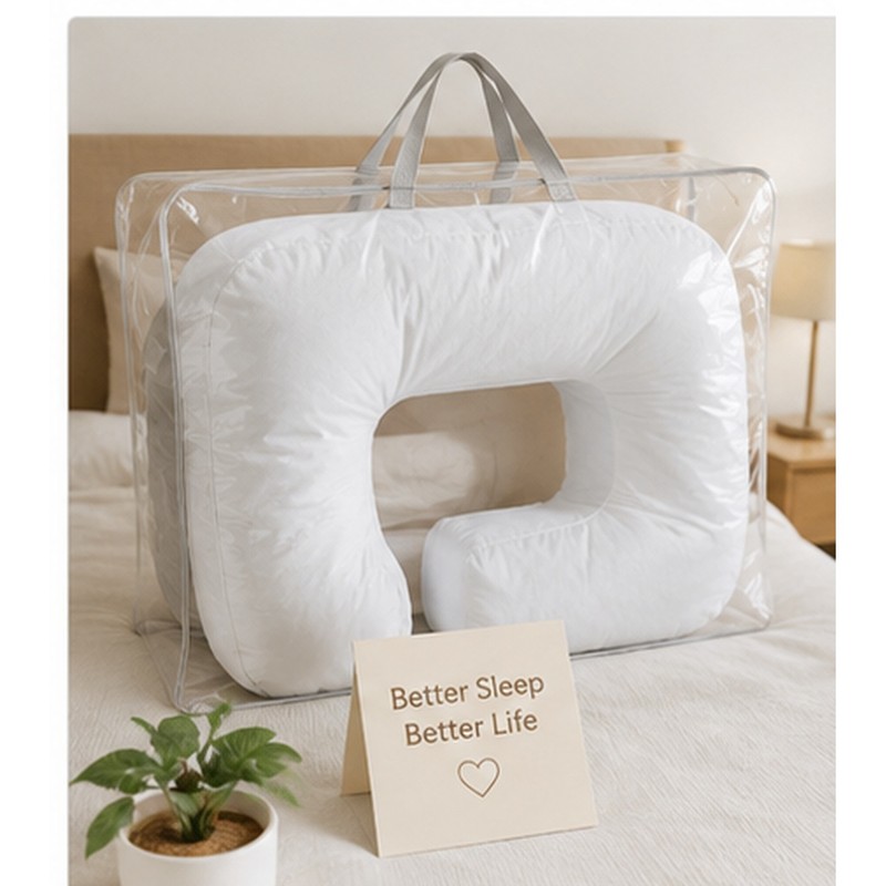 Side Sleeper Pillow with Ear Hole – U-Shaped Neck and