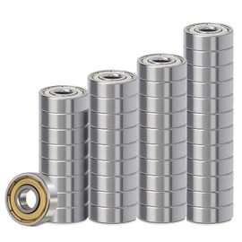 Pack of 40 608 ZZ Ball Bearings, Deep Groove Ball Bearings, 8 mm x 22 mm x 7 mm, Carbon Steel, Miniature Ball Bearings, Deep Groove Ball Bearings for Scooters, Longboard Roller Skates, Inline Skates
