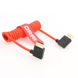 DRRI 8K HDMI to HDMI 2.1 Ultra High Speed Braided Coiled Cable for Z Cam E2 S6 / Sony A7IV to Atomos Shinobi Monitor