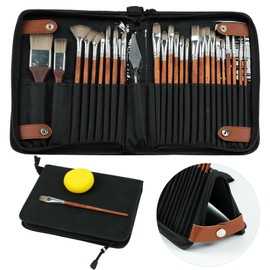 Zuplo 26Pcs Paint Brush Set for Acrylic Painting & Watercolor Brushes, Professional Acrylic Paint Brushes with Assorted Tips and Palette Knife, Art Supplies for Oil, Gouache and Face Painting