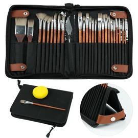 Zuplo 26Pcs Paint Brush Set for Acrylic Painting & Watercolor Brushes, Professional Acrylic Paint Brushes with Assorted Tips and Palette Knife, Art Supplies for Oil, Gouache and Face Painting