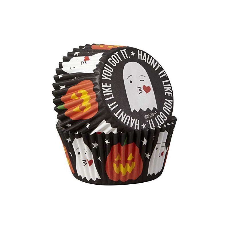 W7278 Standard Baking Cups-Emoji Ghost & Pumpkin 75/Pkg