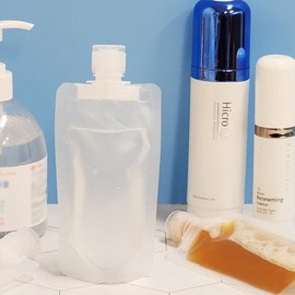 Cosmetic dispensing pack 100ml liquid empty bottle pouch rinse clear container / 화장품소분팩 100ml 액체공병 파우치 린스 투명 용기