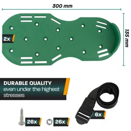 Hinrichs Lawn Aerator Shoes - 2x Garden Aerator Shoes with 25 mm spikes - Size adjustable Lawn Aeration Shoes for use on Screed & for Lawn Aeration - Lawn Shoes with Spikes - Airator Shoes