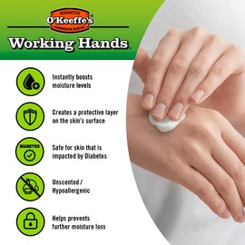 O'Keeffe's Working Hands, 80ml Tubes (2 Pack) - Hand Cream for Extremely Dry, Cracked Hands | Instantly Boosts Moisture Levels, Creates a Protective Layer & Prevents Moisture Loss