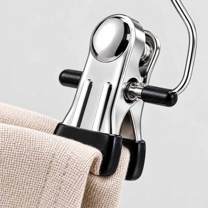 20-Pack Stainless Steel Windproof Hanger Hooks with Adjustable Clips for