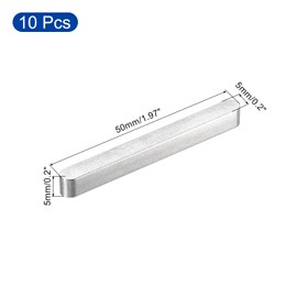 QUARKZMAN Pack of 10 Round Head Spring Wedge 5 x 5 x 50 mm Round Ended Stainless Steel Professional Parallel Drive Shaft Wedge for Mechanical Industry Fasteners