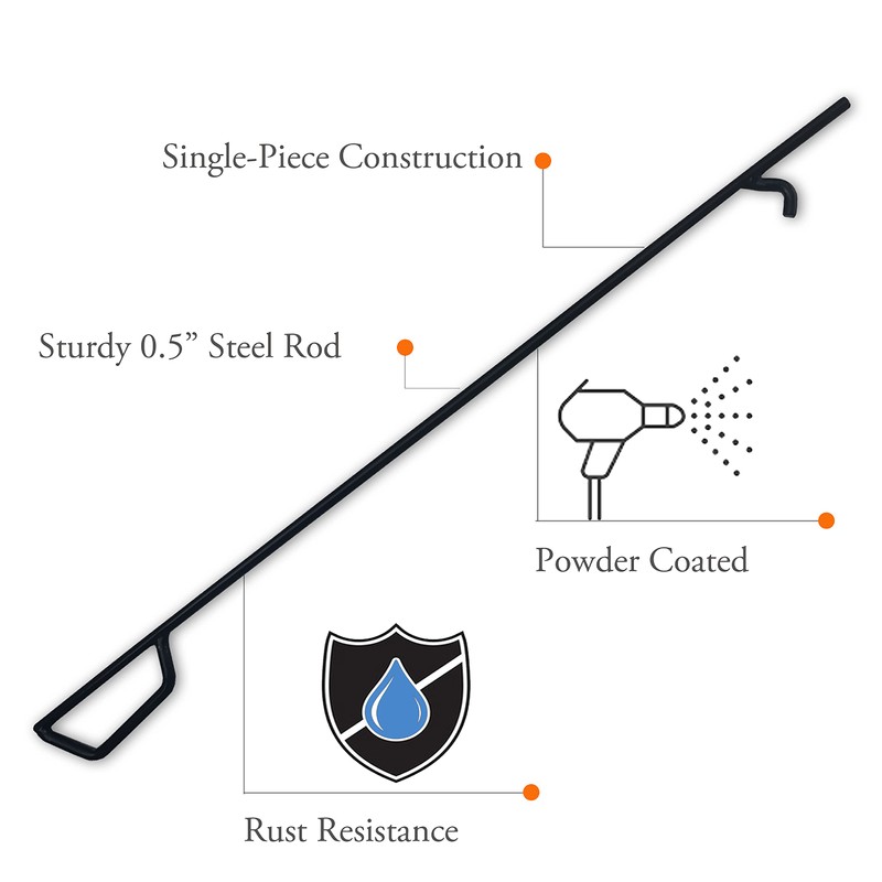 Simond Store Heavy Duty Fire Poker 36 Inch Long Black