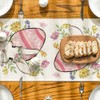 Artoid Mode Flowers Leaves Easter Eggs Rabbit Easter Table Runner,