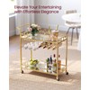 VASAGLE Bar Cart Gold, Home Bar Serving Cart, Wine Cart