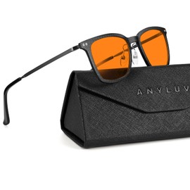 ANYLUV Mens Blue-Light-Glasses Blue-Light-Blocking Glasses: Lightweight Carbon Fibre Blue Light Glasses Men for Gaming Gift