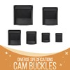 CooBigo 5pcs 2" (50.5mm) Webbing Cam Buckles Plastic Black Toggle